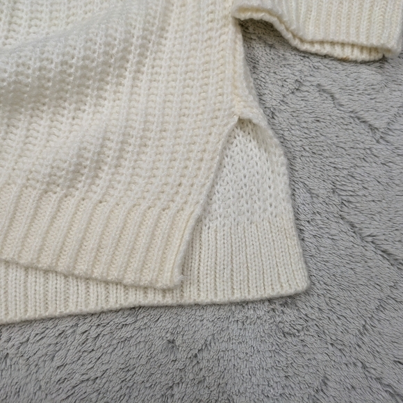 Anthropologie Pilcro Sweater Women's M White Devenne Pointelle Knitted Pullover  - Picture 7 of 8
